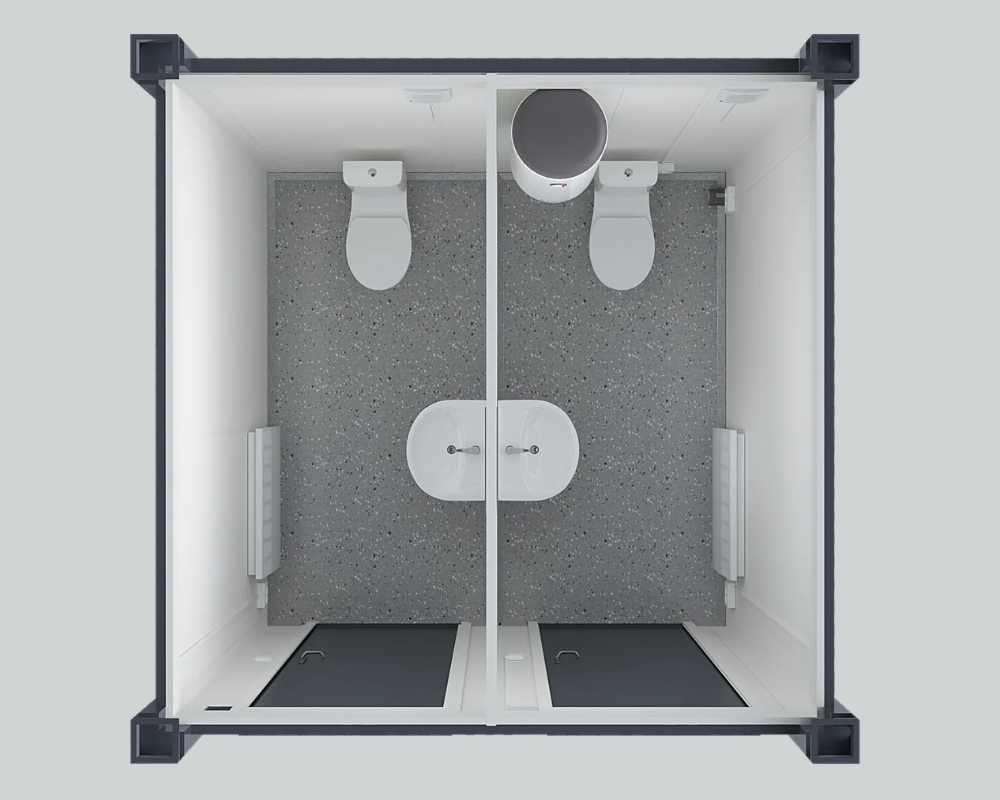 Mặt bằng container toilet 10 feet